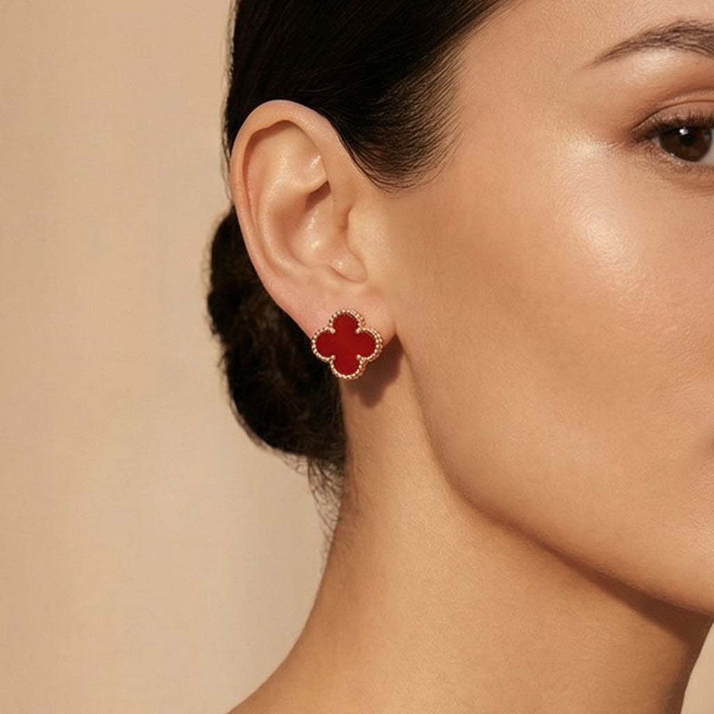 Van Cleef & Arpels Vintage Alhambra Carnelian Earrings