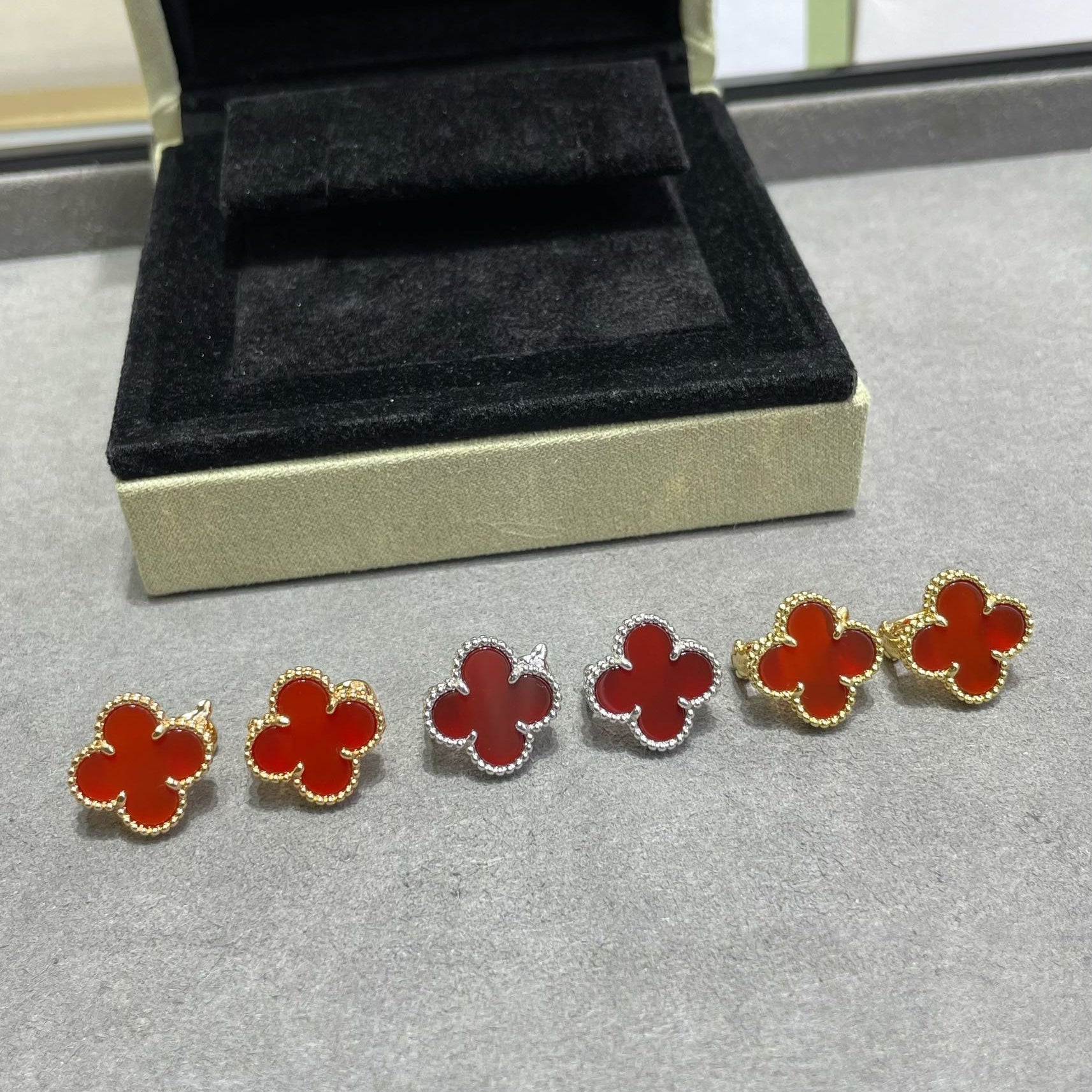 Van Cleef & Arpels Vintage Alhambra Carnelian Earrings