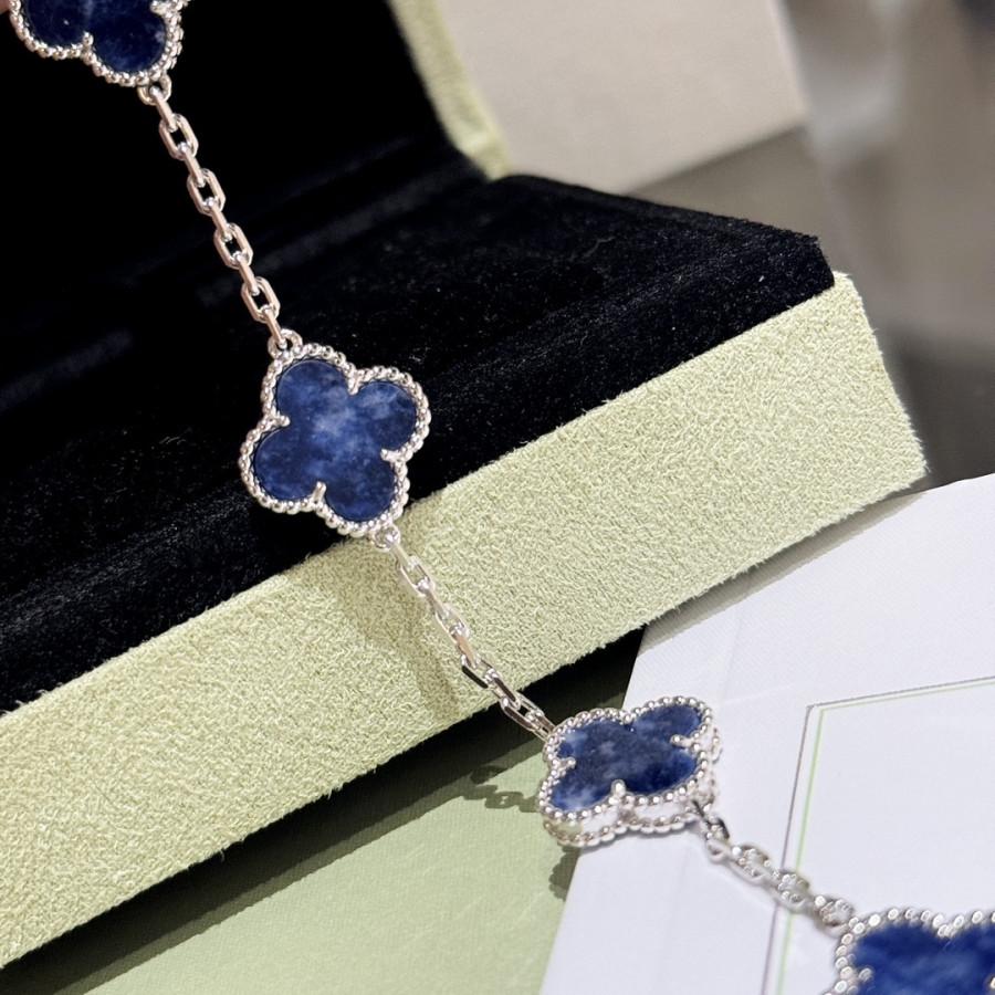 Van Cleef & Arpels Vintage Alhambra Crystal Blue Clover Bracelet
