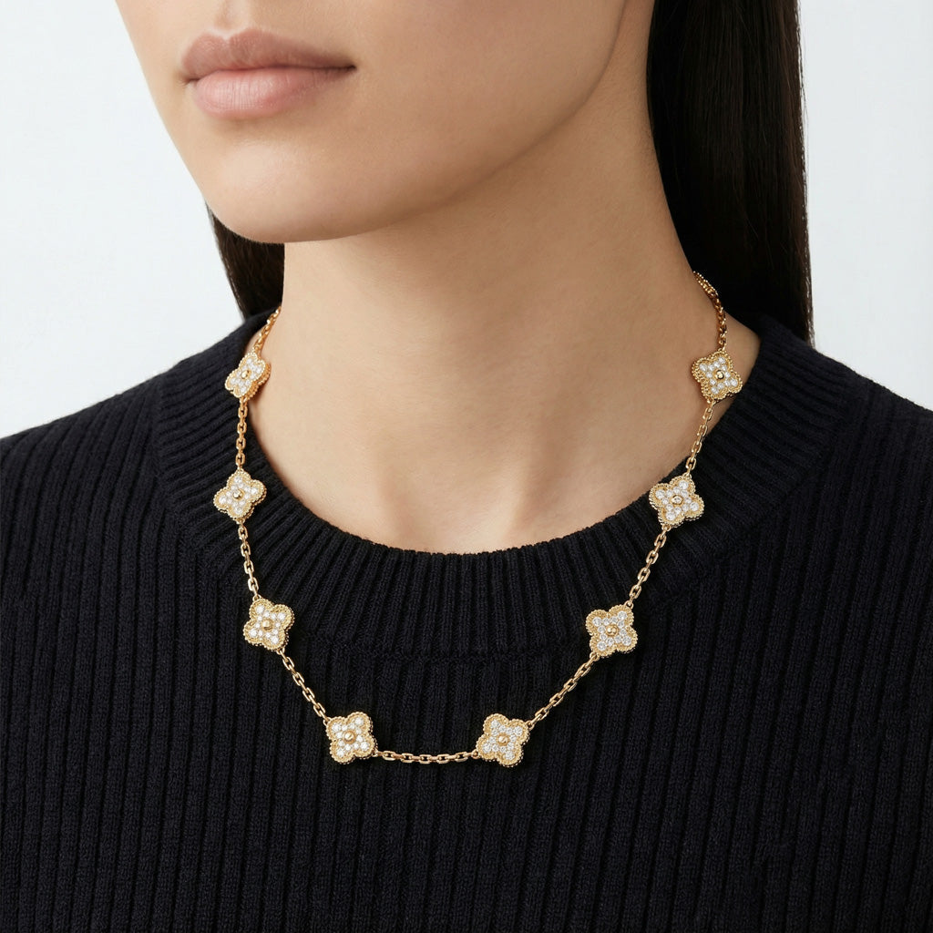 Van Cleef & Arpels Vintage Alhambra 10 Motifs Necklace Design