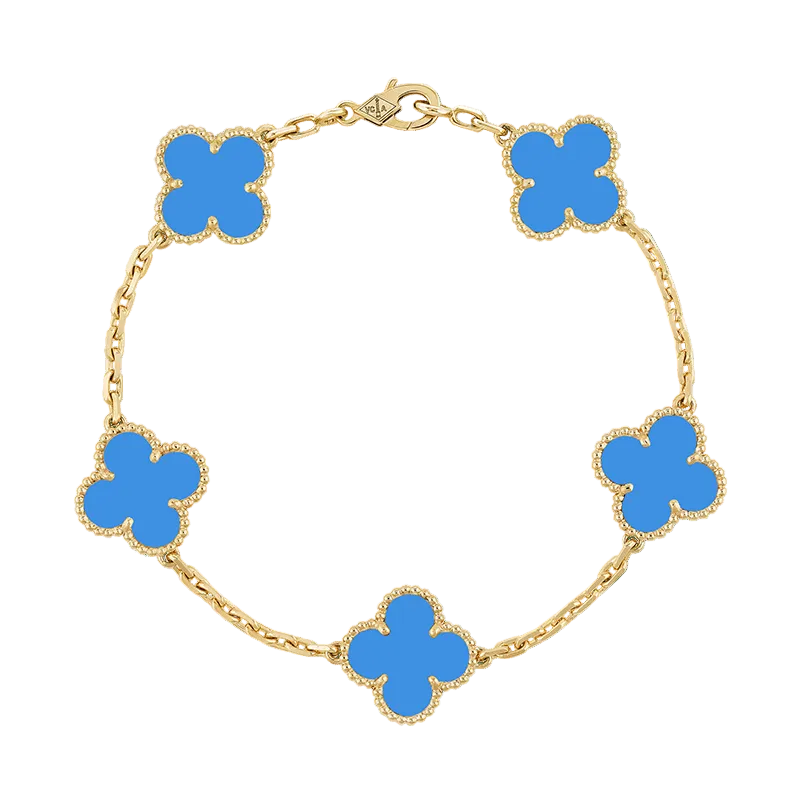 Van Cleef & Arpels Vintage Alhambra Five Motifs Agate Clover Bracelet
