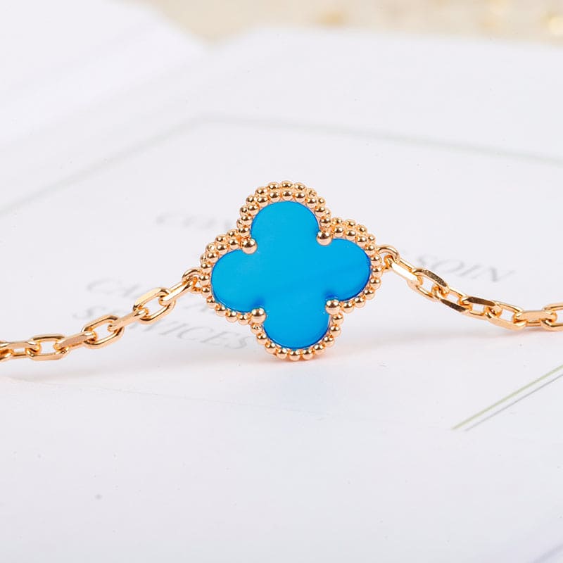 Van Cleef & Arpels Vintage Alhambra Five Motifs Agate Clover Bracelet
