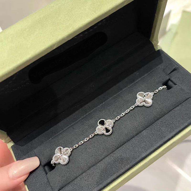 Van Cleef & Arpels Vintage Alhambra Clover Bracelet With Five Motifs