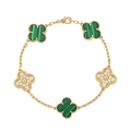 Van Cleef & Arpels Vintage Alhambra Five Motifs Malachite Bracelet
