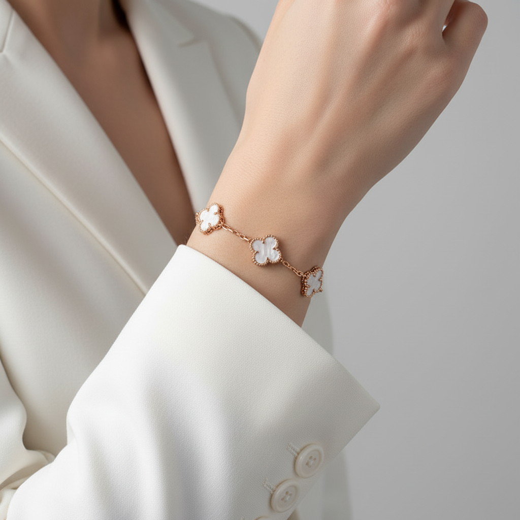 Van Cleef & Arpels Vintage Alhambra Five Motifs Mother of Pearl Bracelet