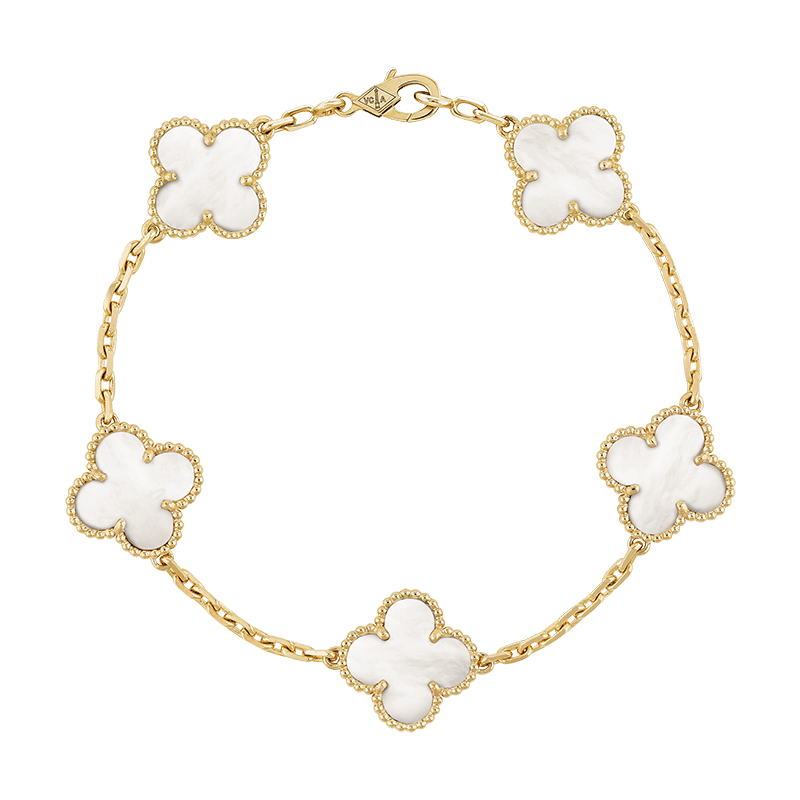 Van Cleef & Arpels Vintage Alhambra Five Motifs Mother of Pearl Bracelet