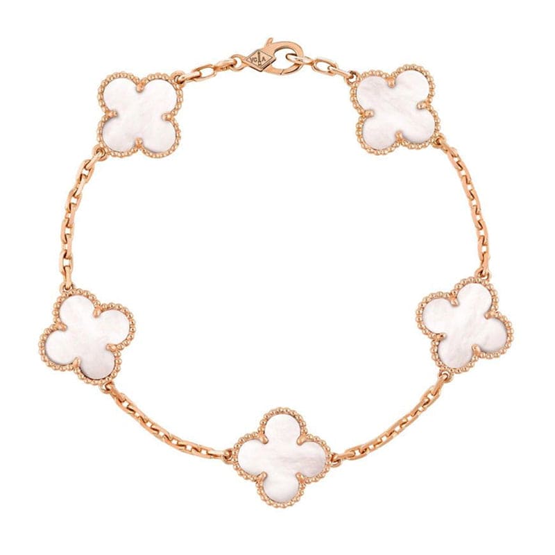 Van Cleef & Arpels Vintage Alhambra Five Motifs Mother of Pearl Bracelet