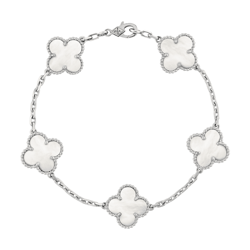 Van Cleef & Arpels Vintage Alhambra Five Motifs Mother of Pearl Bracelet