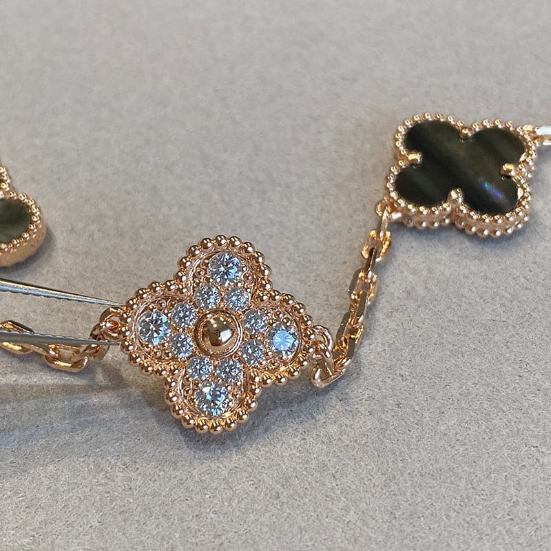 Van Cleef & Arpels Vintage Alhambra Five Motifs Pearl Bracelet