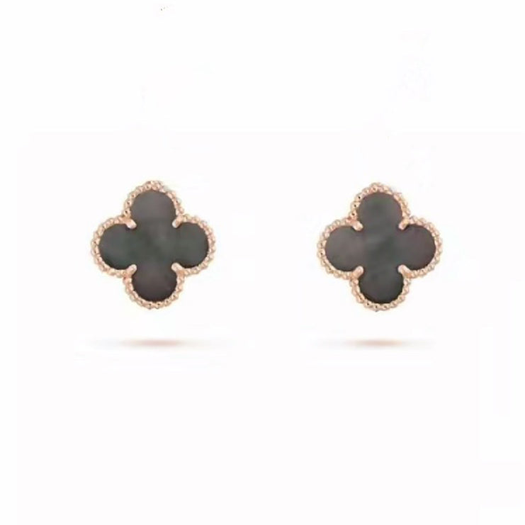 Van Cleef & Arpels Vintage Alhambra Grey Earrings