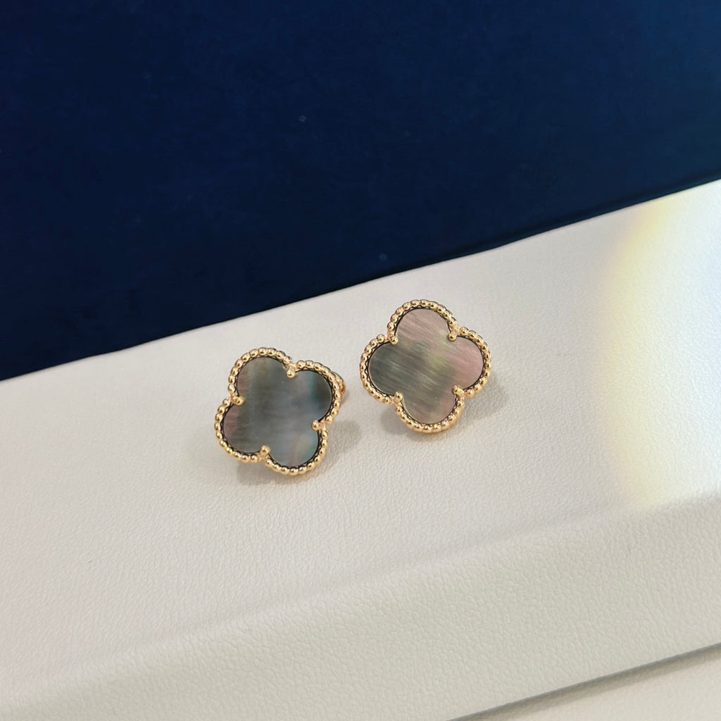 Van Cleef & Arpels Vintage Alhambra Grey Earrings