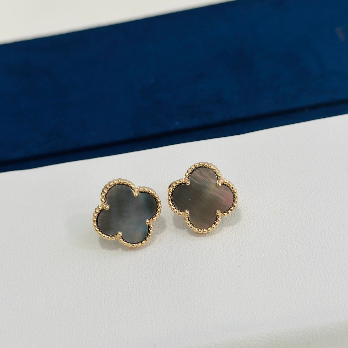 Van Cleef & Arpels Vintage Alhambra Grey Earrings