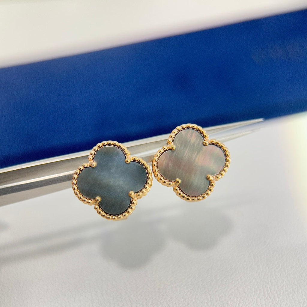Van Cleef & Arpels Vintage Alhambra Grey Earrings