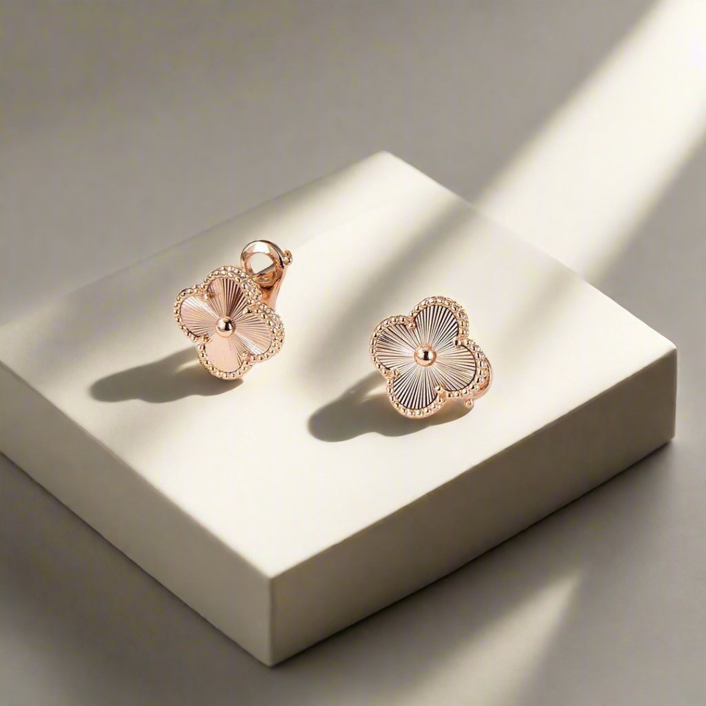 Van Cleef & Arpels Vintage Alhambra Guilloche Earrings