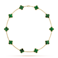 Van Cleef & Arpels Vintage Alhambra Malachite 10 Motifs Elegance Necklace