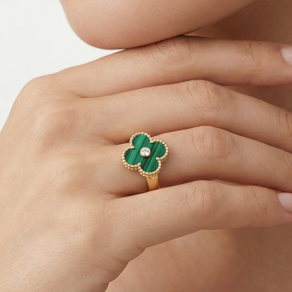 Van Cleef & Arpels Vintage Alhambra Malachite Ring