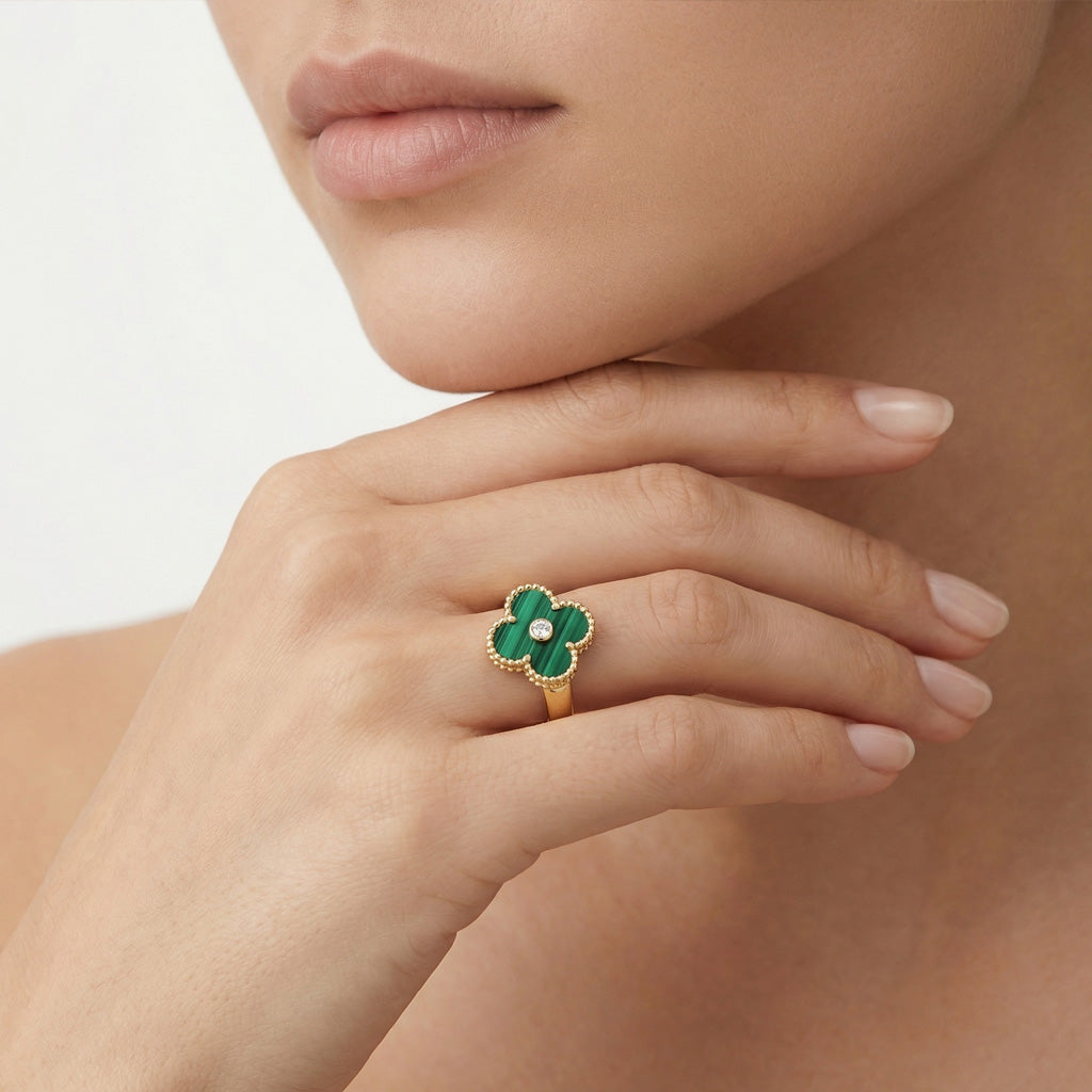 Van Cleef & Arpels Vintage Alhambra Malachite Ring