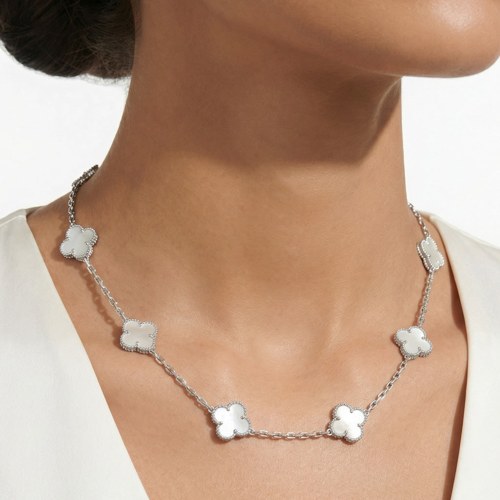 Van Cleef & Arpels Vintage Alhambra Mother Of Pearl 10 Motifs Necklace