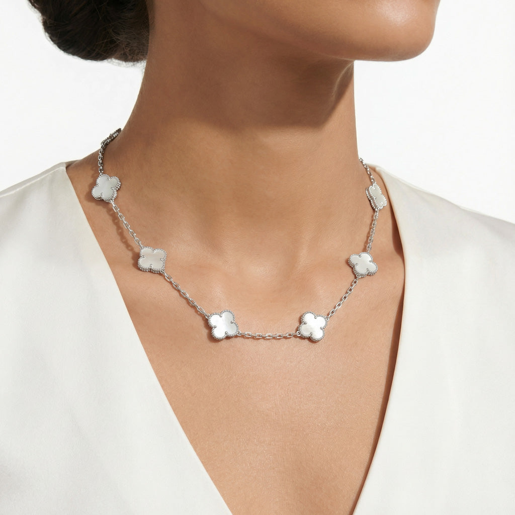 Van Cleef & Arpels Vintage Alhambra Mother Of Pearl 10 Motifs Necklace