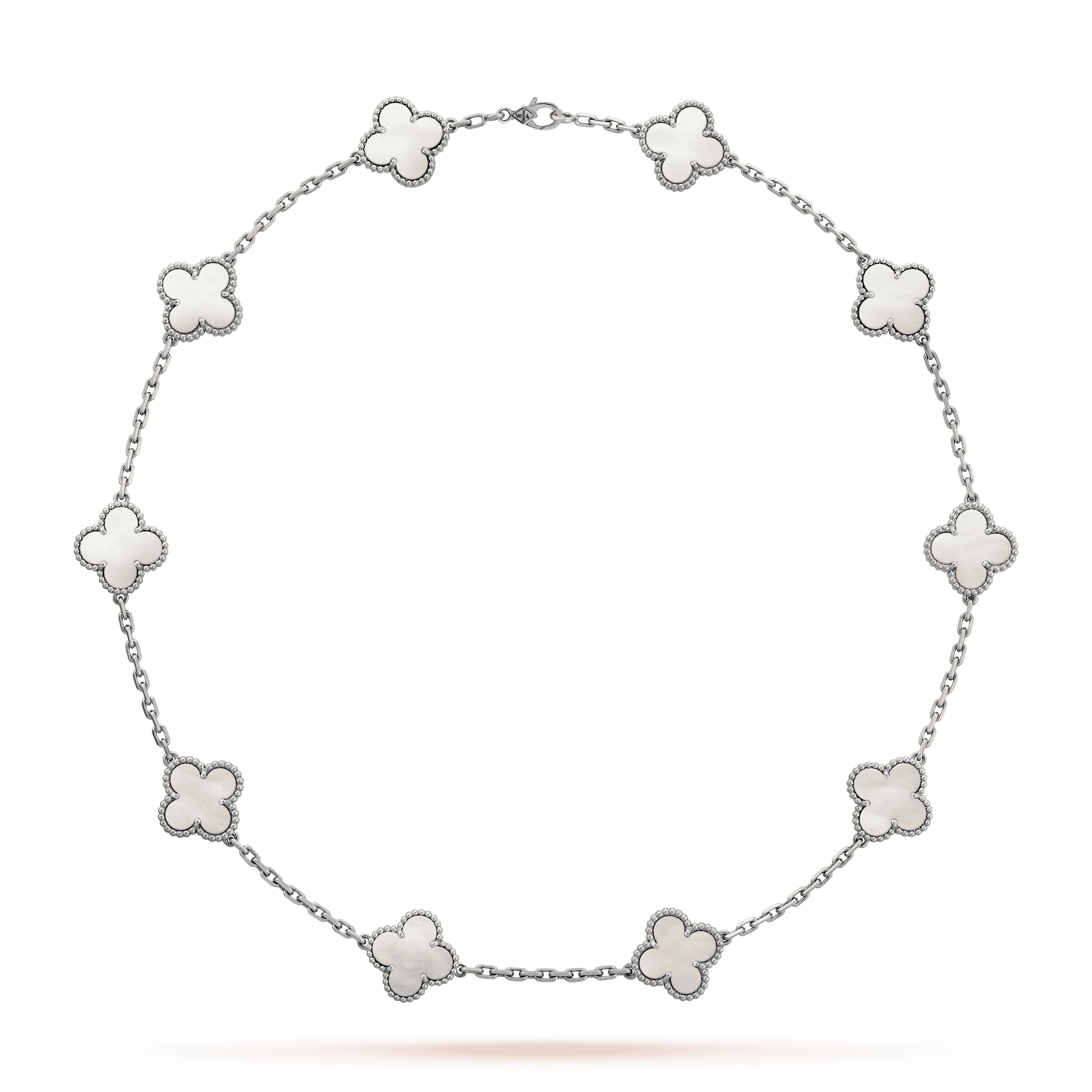 Van Cleef & Arpels Vintage Alhambra Mother Of Pearl 10 Motifs Necklace