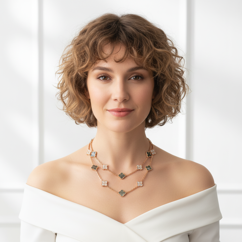 Van Cleef & Arpels Vintage Alhambra Onyx 20 Motifs Long Necklace