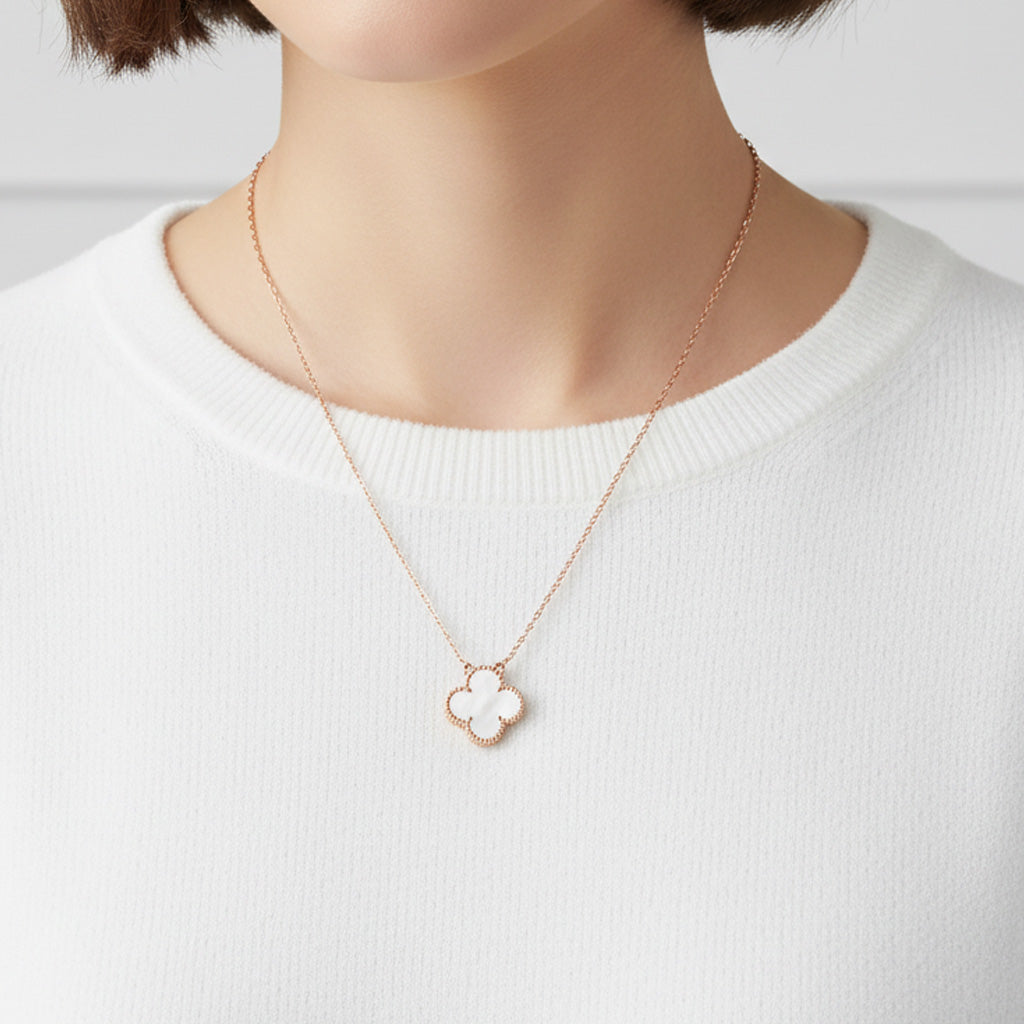Van Cleef & Arpels Vintage Alhambra Pink Mother Of Pearl Necklace