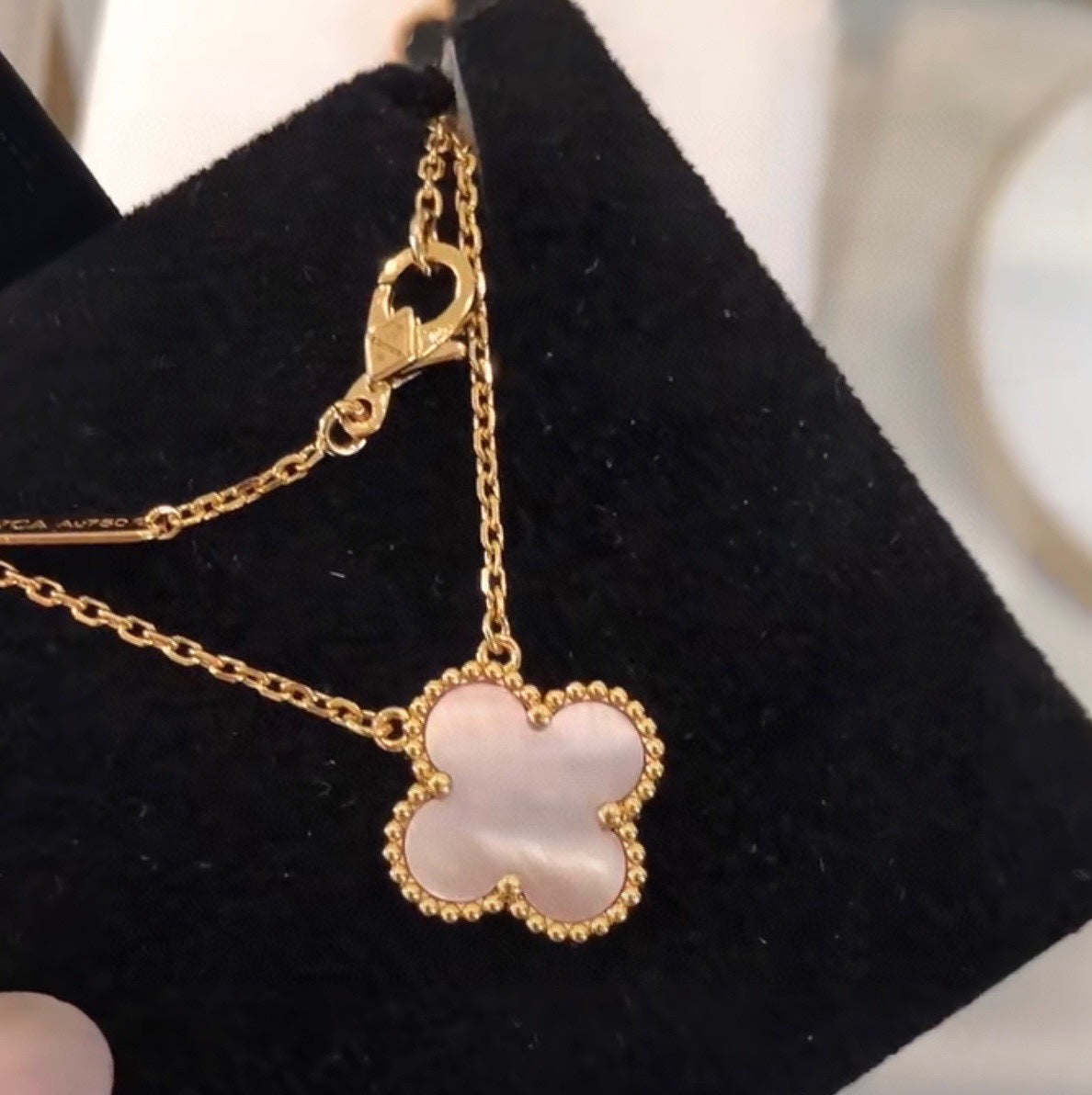 Van Cleef & Arpels Vintage Alhambra Pink Mother Of Pearl Necklace