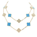 Van Cleef & Arpels Vintage Alhambra Turquoise 20 Motifs Long Necklace