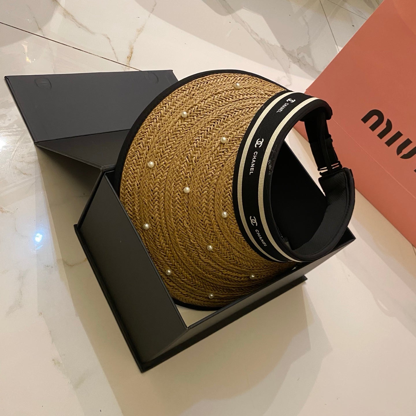 Chanel Pearl Open-Top Hat