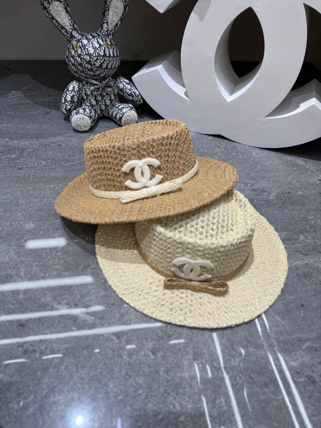 Chanel Handmade Woven Concave Crown Flat Cap