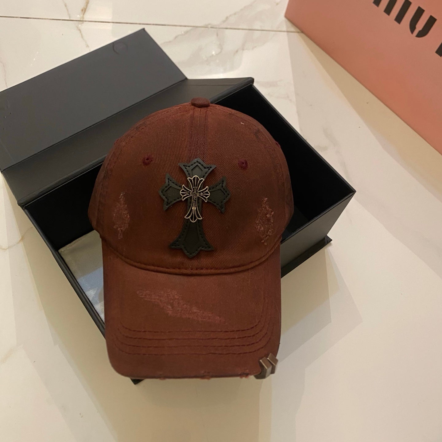 Chrome Hearts Distressed Washed Baseball Cap