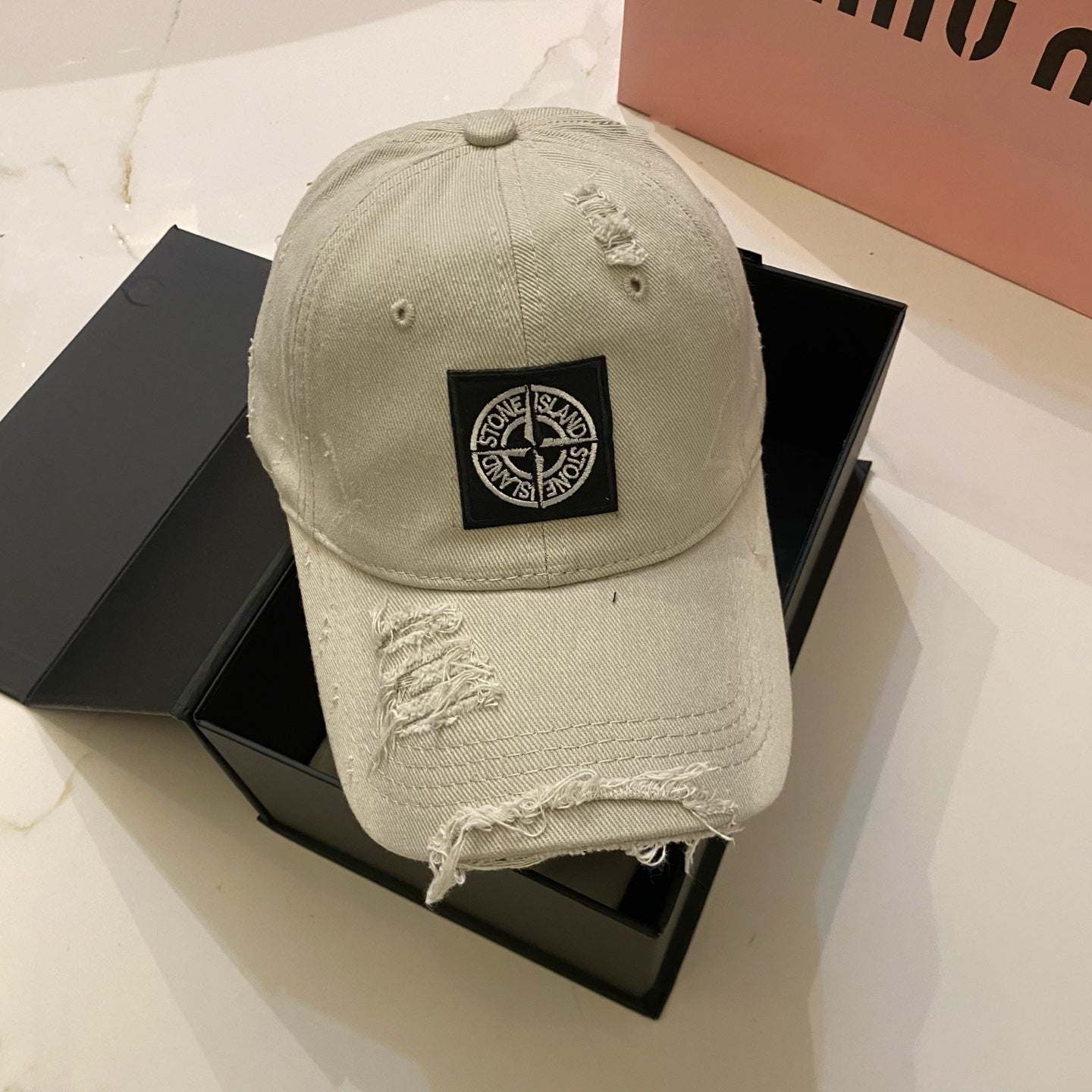 Stone Island Distressed Washed Baseball Cap